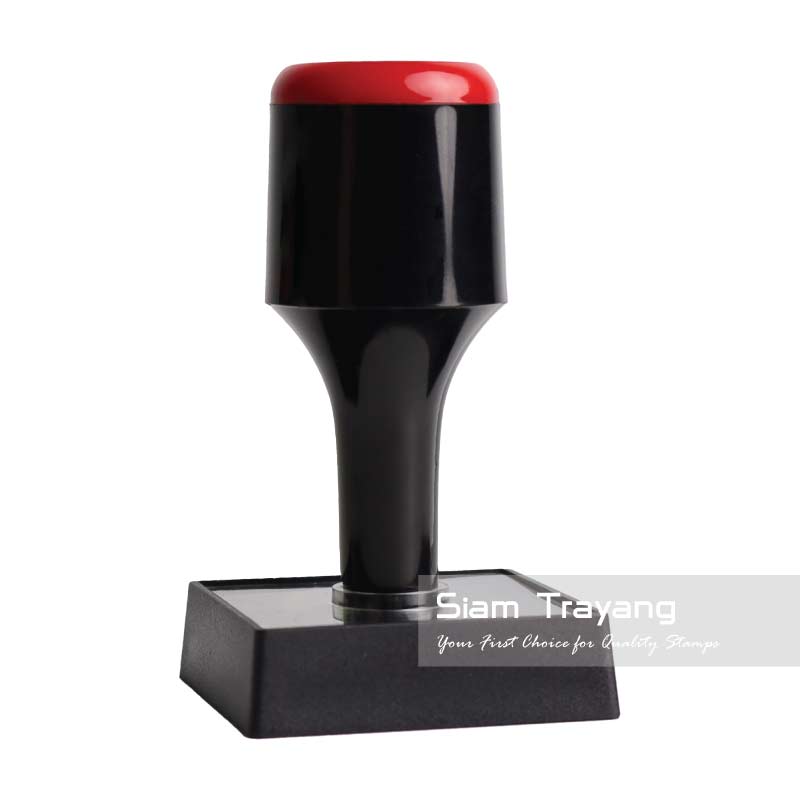 ตรายางด้ามพลาสติกแสดงข้อความ ขนาด 4545