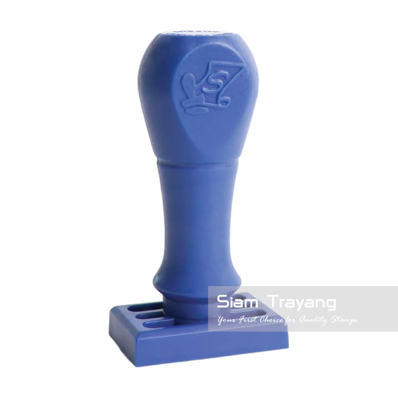 ตรายางด้ามพลาสติกสีน้ำเงิน ขนาด 2537