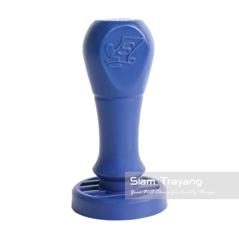 ตรายางด้ามพลาสติกสีน้ำเงิน ขนาด R38