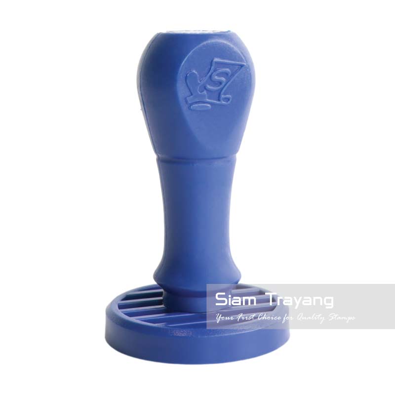 ตรายางด้ามพลาสติกสีน้ำเงิน ขนาด R45