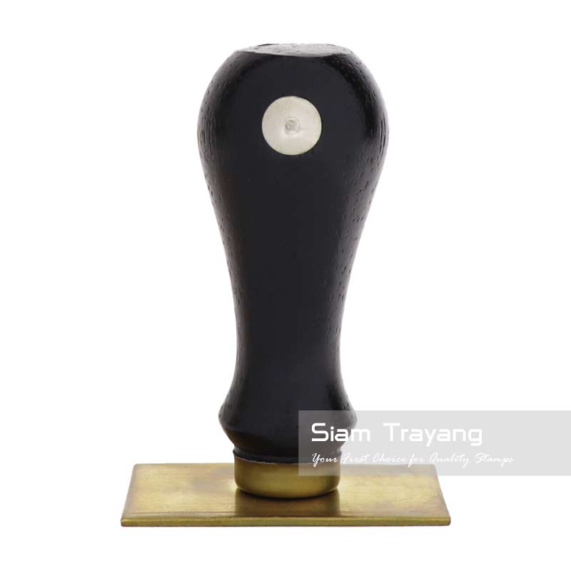 ตรายางด้ามไม้หัวทองเหลือง ขนาด 3248